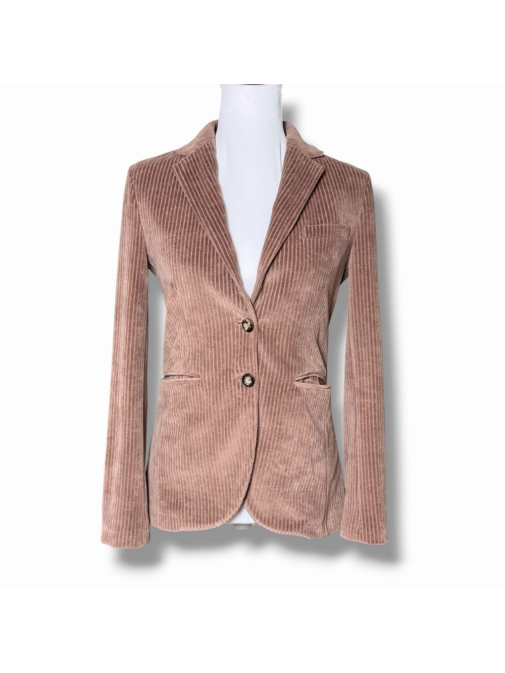 Circolo 1901 Womens Velvet Corduroy Ribbed 2 Button Blazer IT 40/US 4 Brown MINT